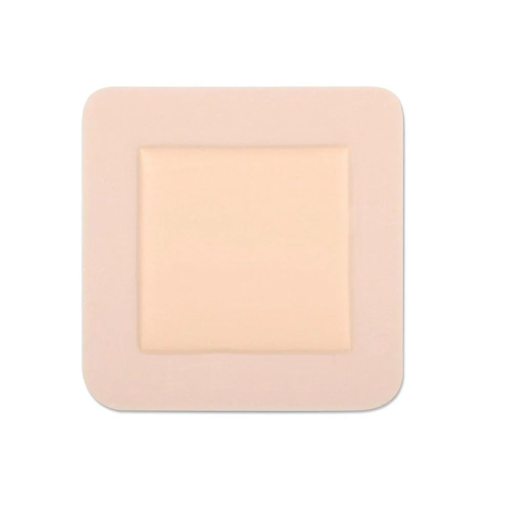Medline Optifoam Adhesive Sterile Foam Wound Dressing, 6" x 6" with 4.5" x 4.5" Pad, Square Shape, Waterproof, MSC1066