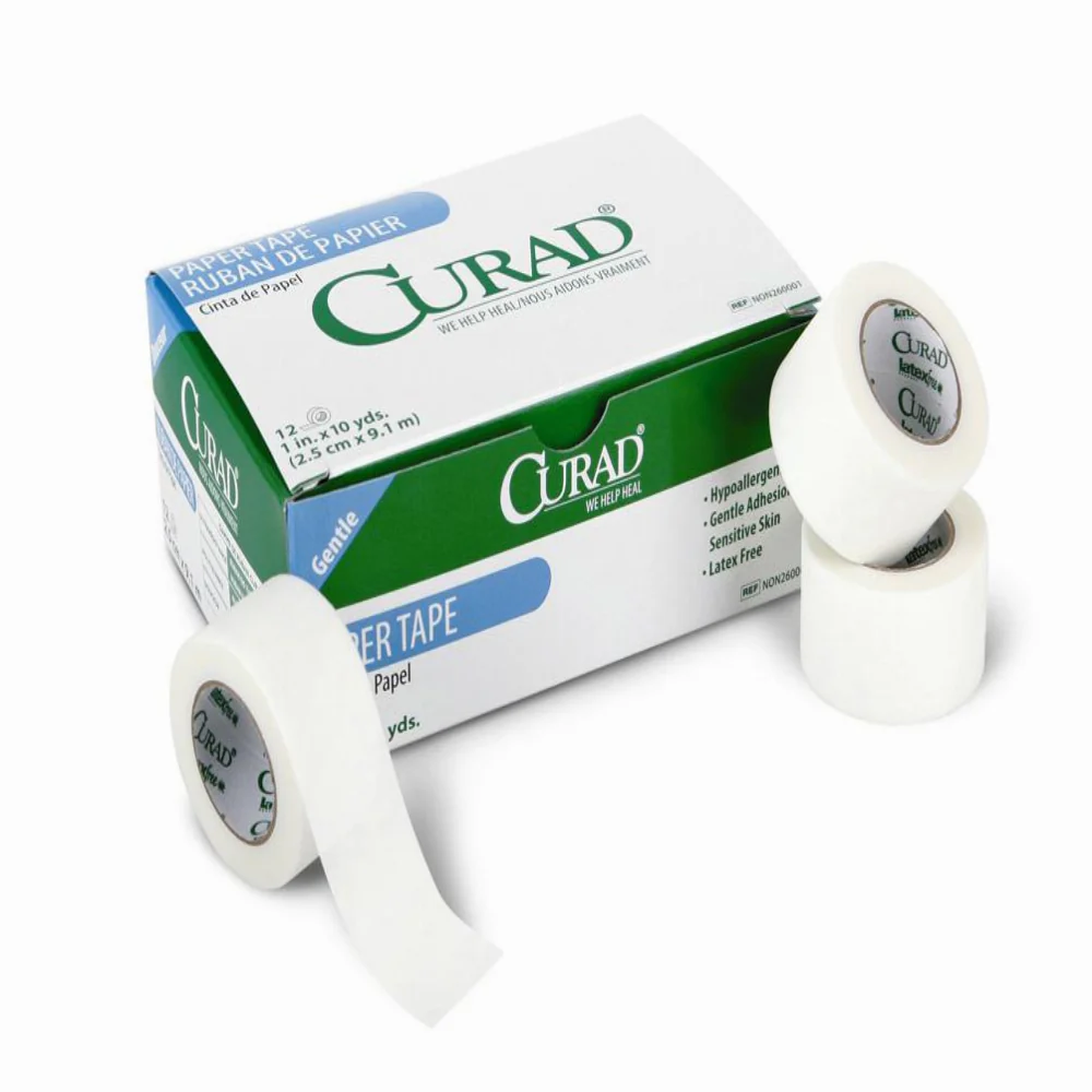 Medline Curad Adhesive Tape 10 yds x 1" L, White, Paper, NON270001