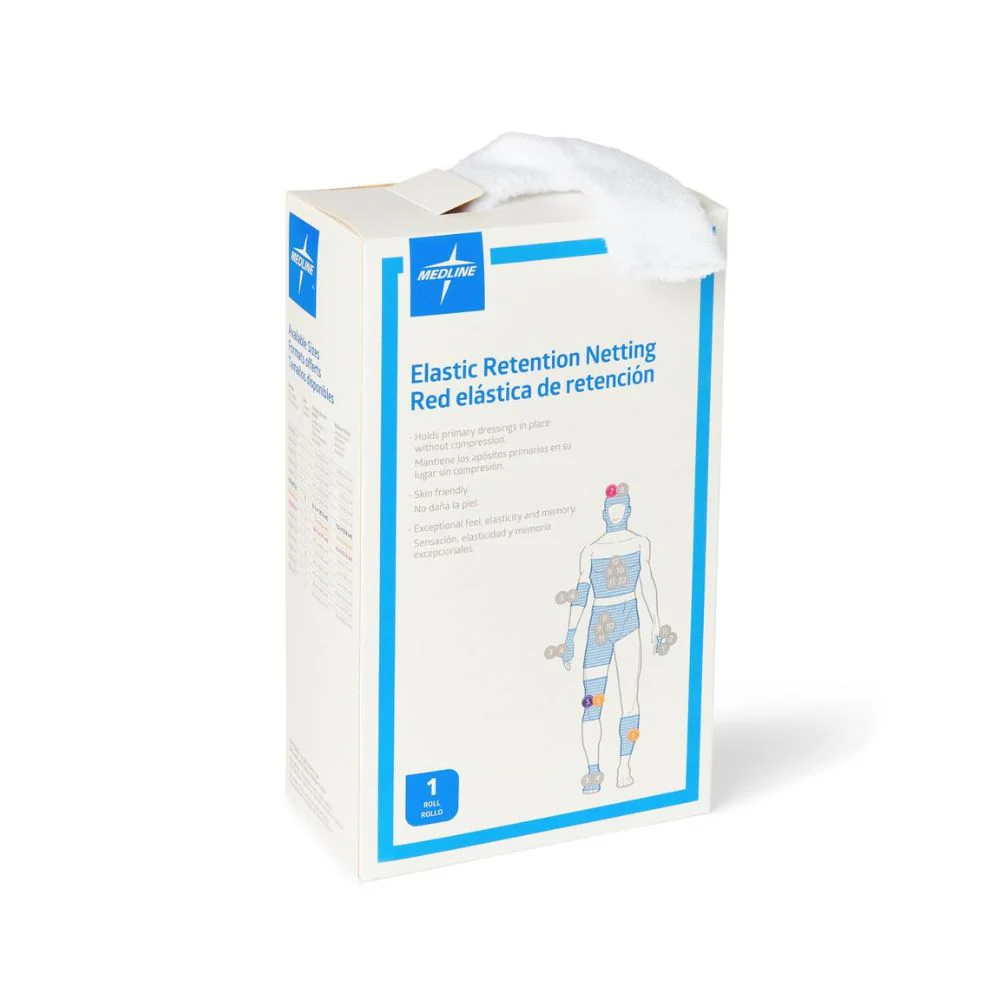 Medline Stretch Tubular Elastic Dressing Retention Net, Size 6 (17"x 25 yd), For Large Leg, Arm Board, Small Head, Latex Free, NONNET06