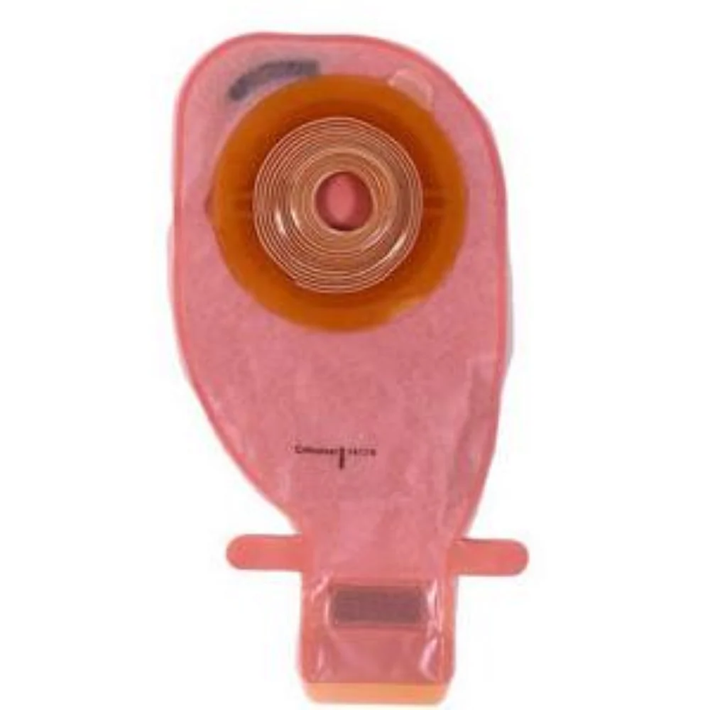 Coloplast Assura One-Piece Drainable Ileostomy Pouch, Belt Tabs, Filter, 11-1/4" L, Pre-Cut Skin Barrier, Convex, 1" Stoma