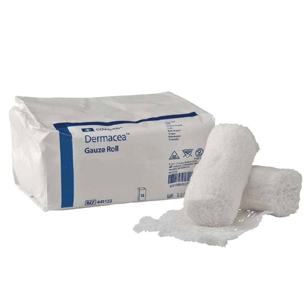 Dermacea Nonsterile Low-Ply Gauze Rolls, Low Ply Bandage, 6" x 4 yds. Bulk, Nonsterile.