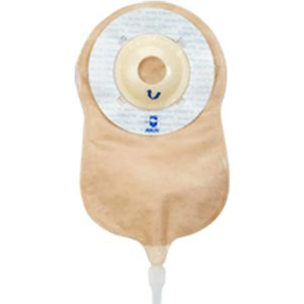 Marlen UltraLite One-piece Urostomy Pouch with AquaTack Hydrocolloid Shallow Convex Skin Barrier and E-Z Drain Valve 1-1/4" Opening, 9-1/4" L x 5-3/4" W, Transparent, 16Oz, Odor-proof