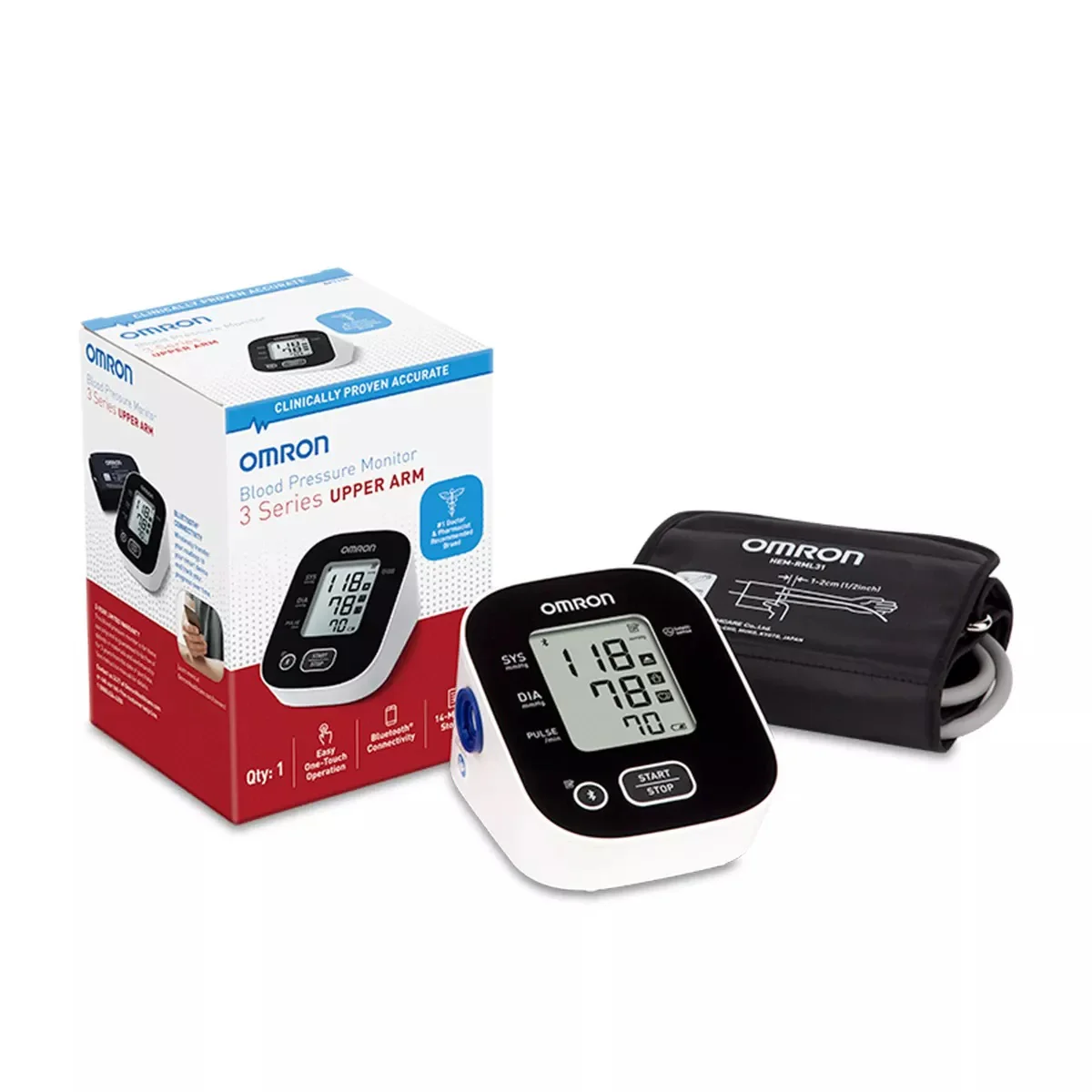 Omron 3 Series Upper Arm Digital Blood Pressure Monitor with Wide-Range D-Ring Cuff, Fits Arms 9 to 17 Inches, BP7150, BP-7150 - Image 2