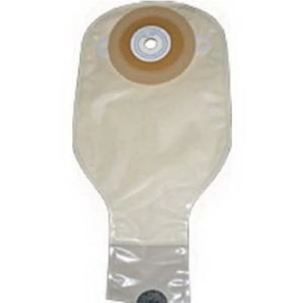 Nu-Hope One-Piece Post-Op Drainable Pouch with Nu-Comfort Barrier and Closure Clamp 1-1/8" Opening Round, 7-1/2" L x 5-3/4" W, Brief-size, Opaque, 3-1/2" Adhesive Foam Pad, 12Oz, Odor-proof