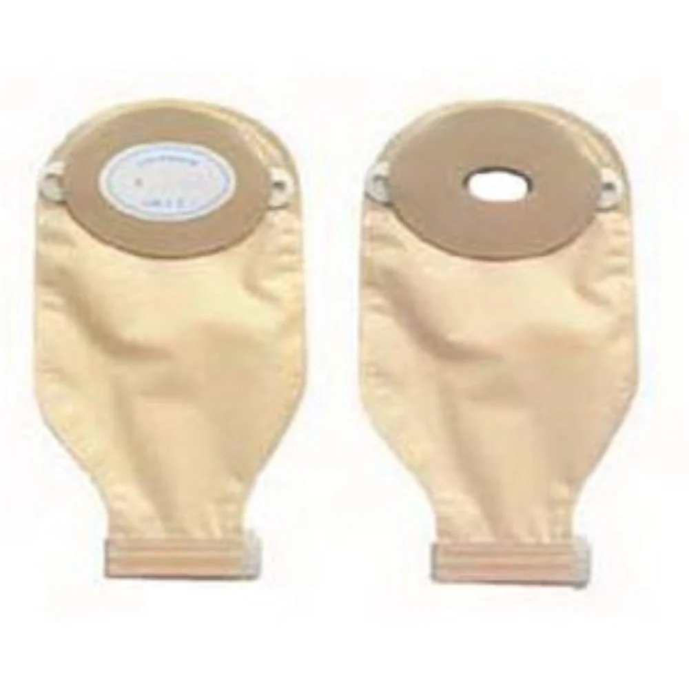 Nu-Hope One-Piece Post-Op Pre-Cut Convex Adult Drainable Pouch with Closure Clamp 3/4" x 1-1/2" Inside Cutting Area Oval, 3-1/4" x 4-5/8" OD, 11" L x 5-3/4" W, 24 oz, Standard
