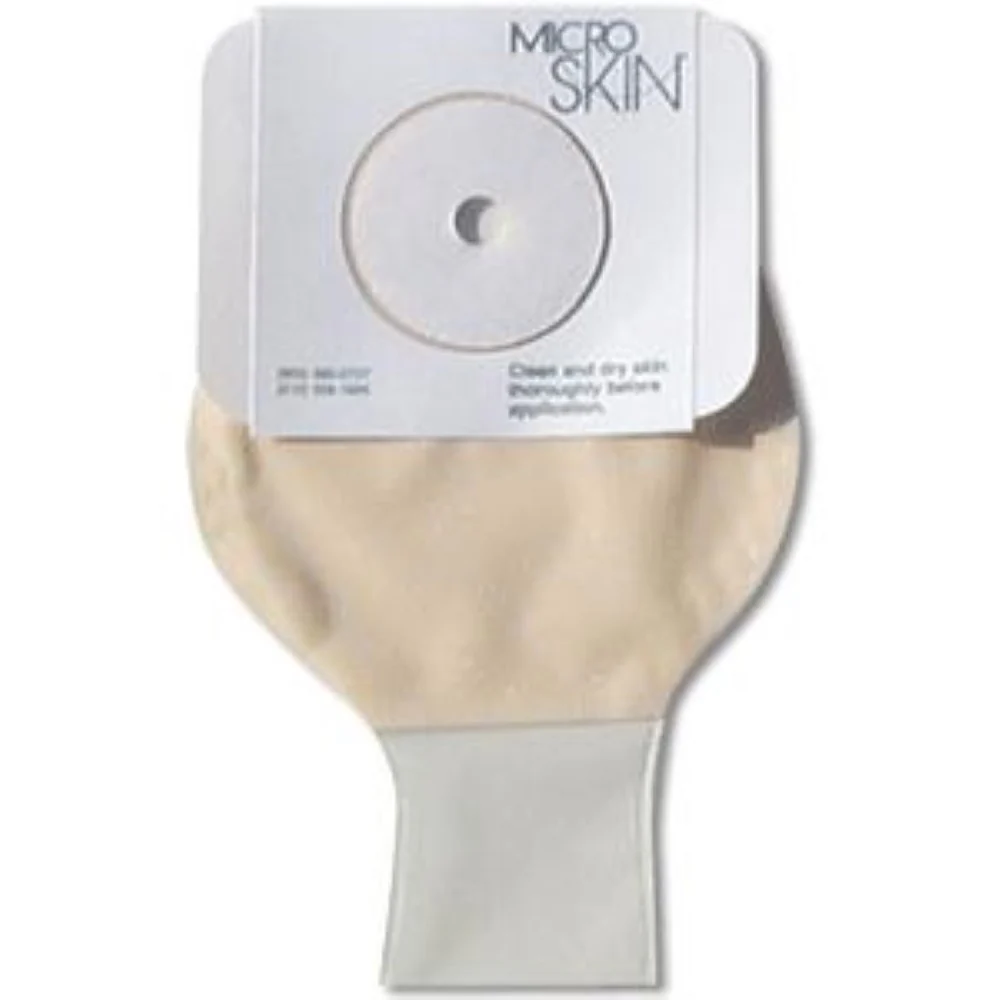 Cymed Platinum One-piece Drainable Pouch Pre-cut MicroSkin Adhesive Barrier and 6mm Thick MicroDerm Plus Washer 7/8" Stoma Opening, 9" L, Medium, Clear, Odor-proof Film, Comfort Backing, Latex-free