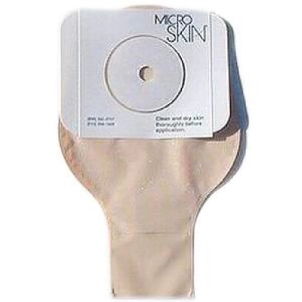 Cymed One-Piece Drainable Pouch, Pre-Cut 1-1/2" MicroSkin Adhesive Barrier, Press-N-Seal Closure, 11" L, Clear