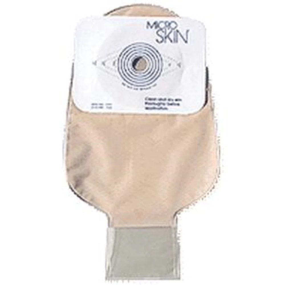 Cymed One-piece Drainable Pouch with Pre-cut MicroSkin Adhesive Barrier and MicroDerm Thin Washer 1-1/4" Stoma Opening, 11" L, Opaque, Odor-proof Film, Comfort Backing, Latex-free