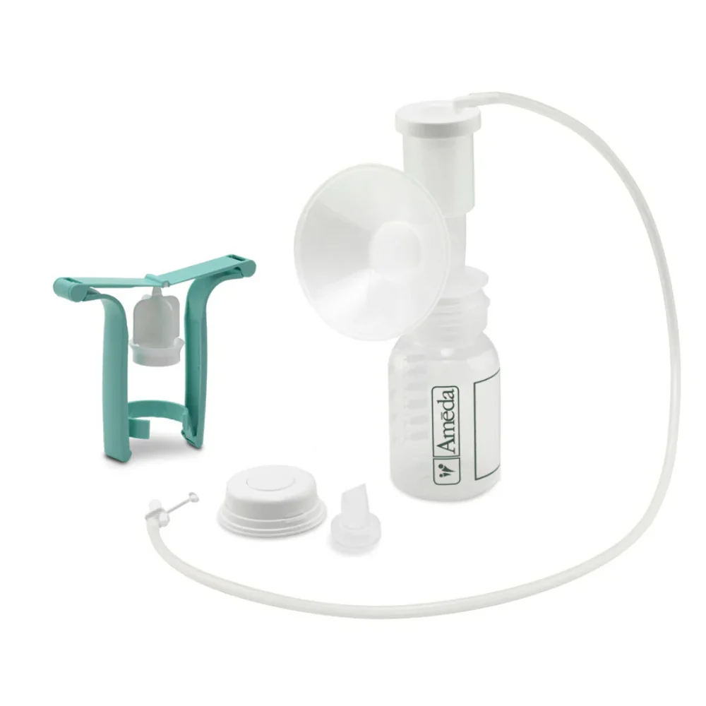 Ameda Portable One-Hand Manual Breast Pump with HygieniKit Milk Collection