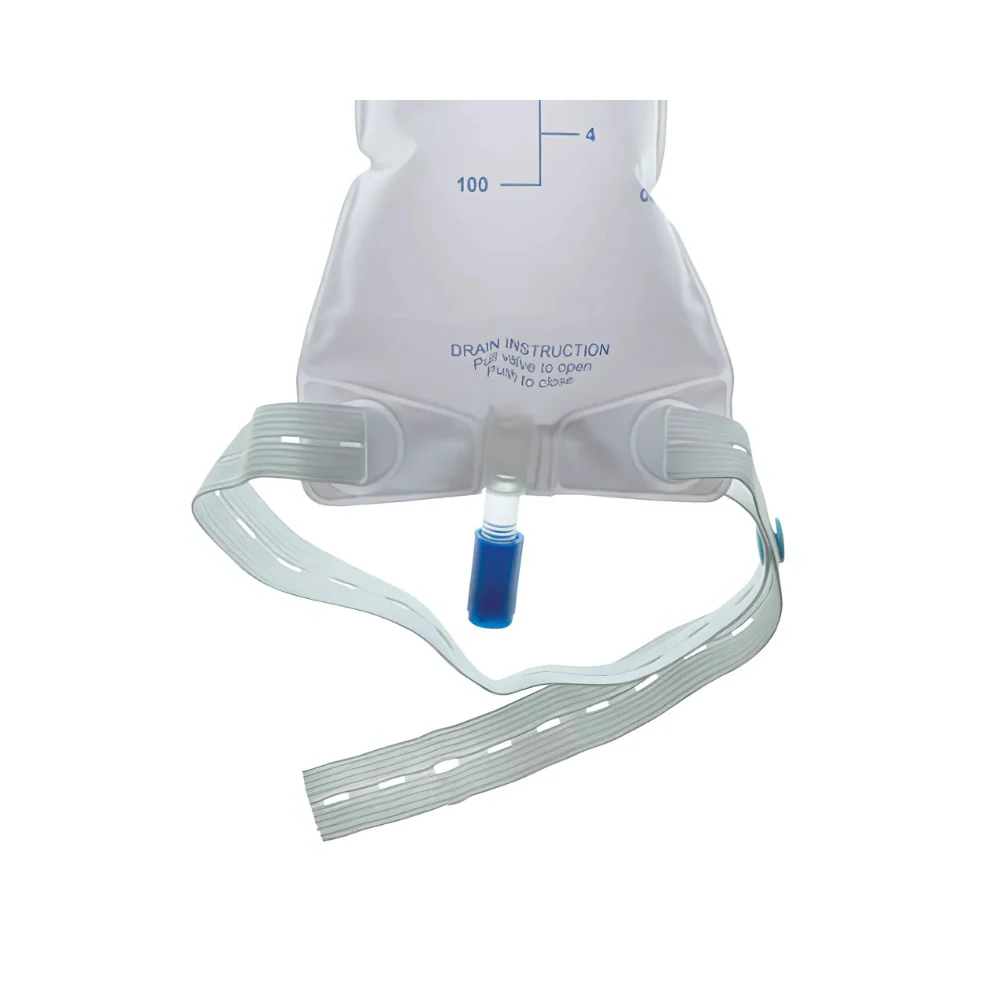 Amsino AMSure Urinary Drainage Leg Bag with Straps & Twist Drain Port - Image 2