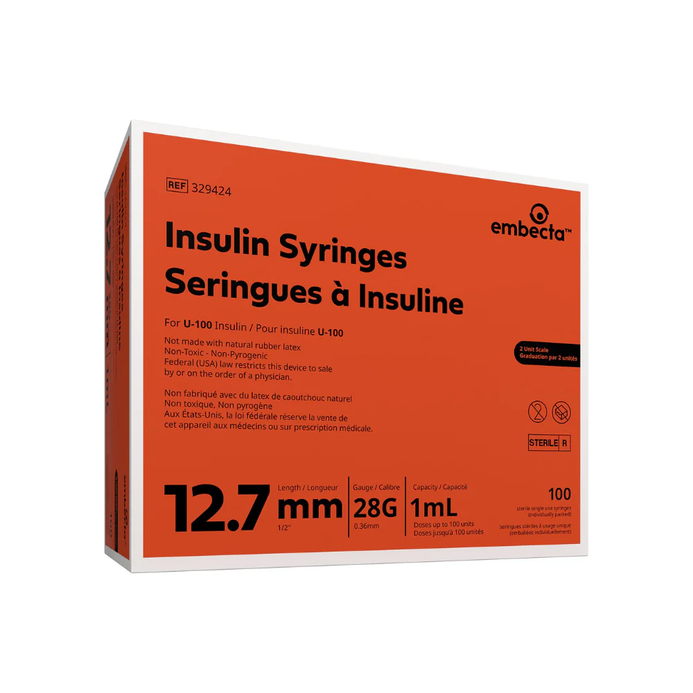 embecta Micro-Fine IV Needle U100 Insulin Syringes, BD Becton Dickinson - Image 2