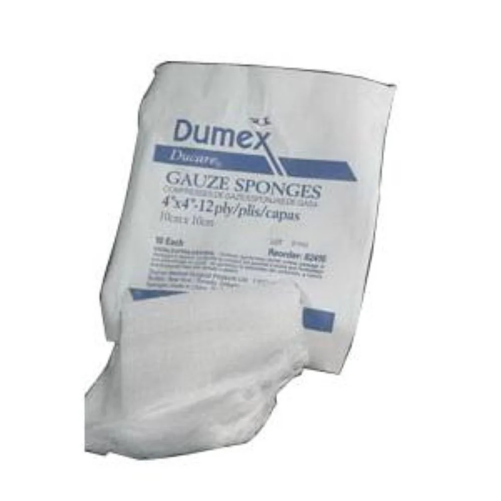 Derma Sciences Ducare 100% Cotton Woven Non-Sterile Gauze Sponge, 4" x 3", 8-Ply