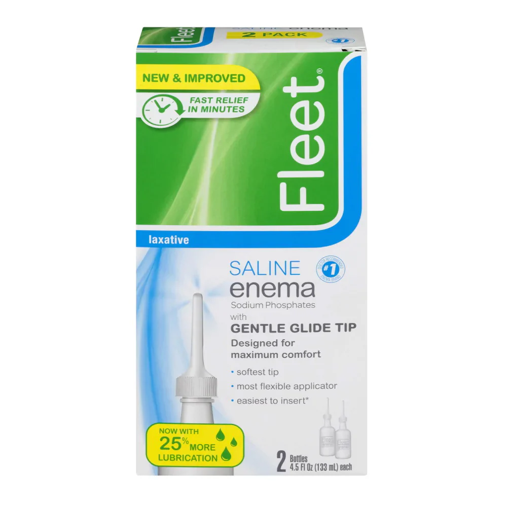 CB Fleet Enema Saline Laxative with Pre-Lubricated Comfortip for Ease of Insertion, Ready-to-Use, Twin Pack