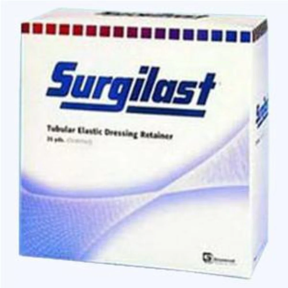 Derma Sciences Surgilast Tubular Elastic Bandage Retainer, Contains Latex, for Large Chest, Back, Perineum, Axilla 36" Working Stretch Size 9, 50 yds