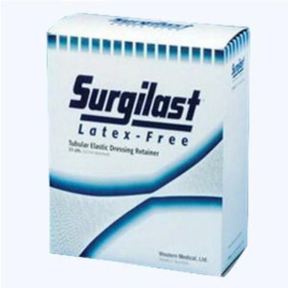 Derma Sciences Surgilast Tubular Elastic Bandage Retainer, Latex-free, for Extra-large Chest, Back, Perineum, Axilla 37-1/2" Working Stretch Size 10, 25 yds