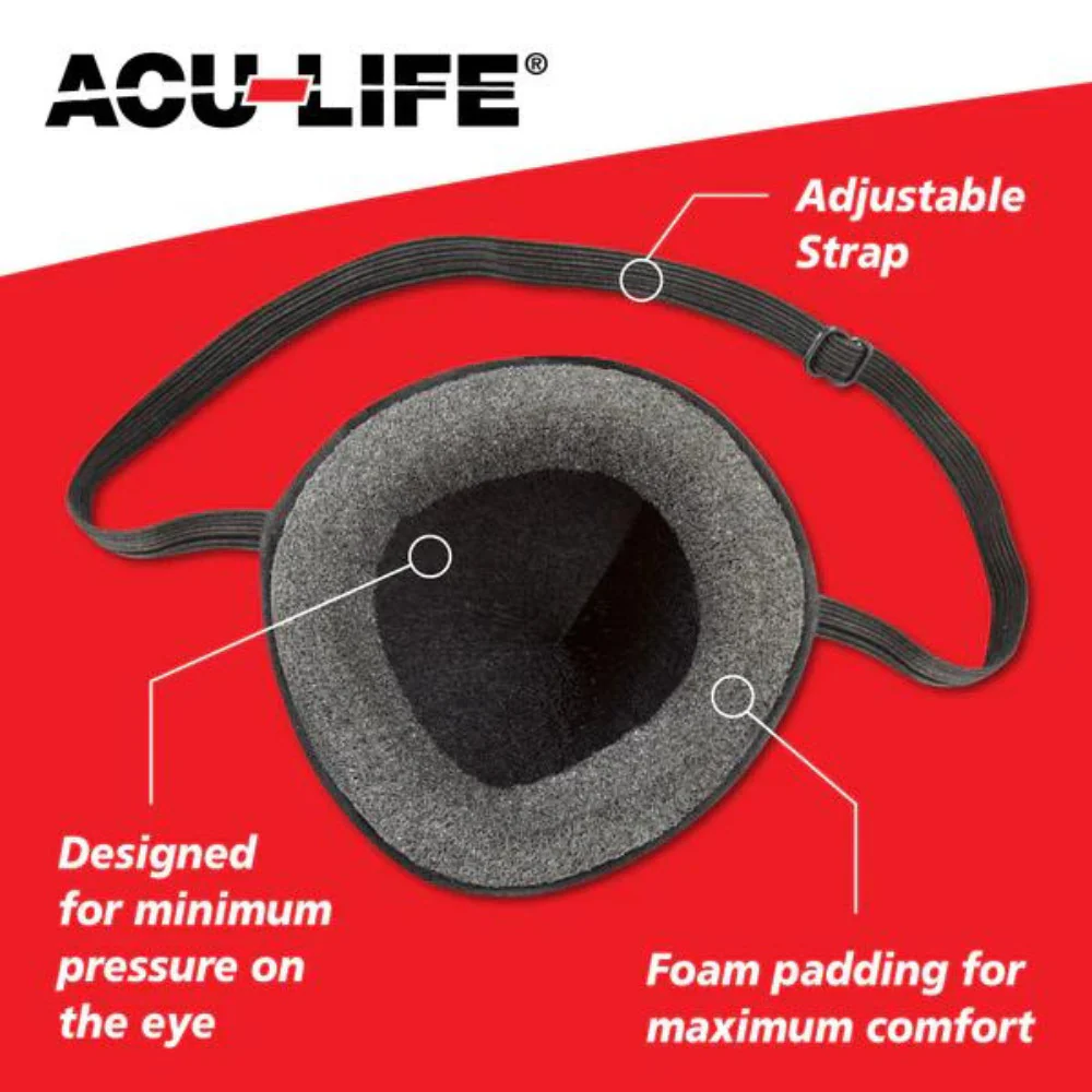 Health Enterprises Acu Life Vinyl Medical Eye Patch Universal, Concave Shape for Protection and Comfort, Black, 400013A - Image 4