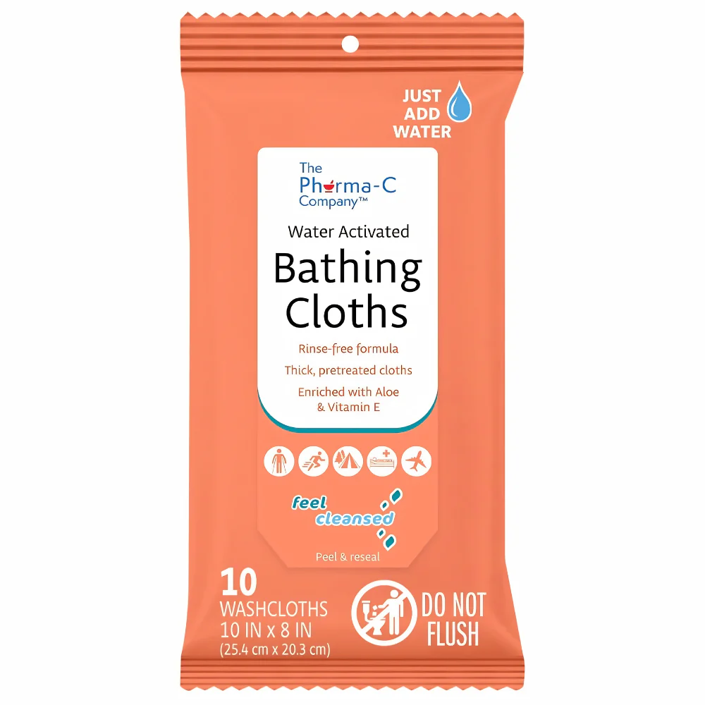 Kleen Test Pharma-C-Wipes Rinse-Free Water Activated Bathing Cloth, Scented - Image 5