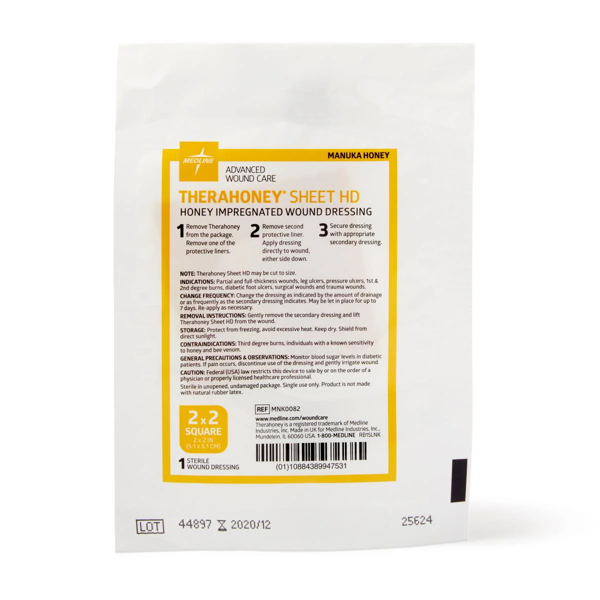 Medline TheraHoney Manuka Honey Wound Dressing Sheet - Image 2