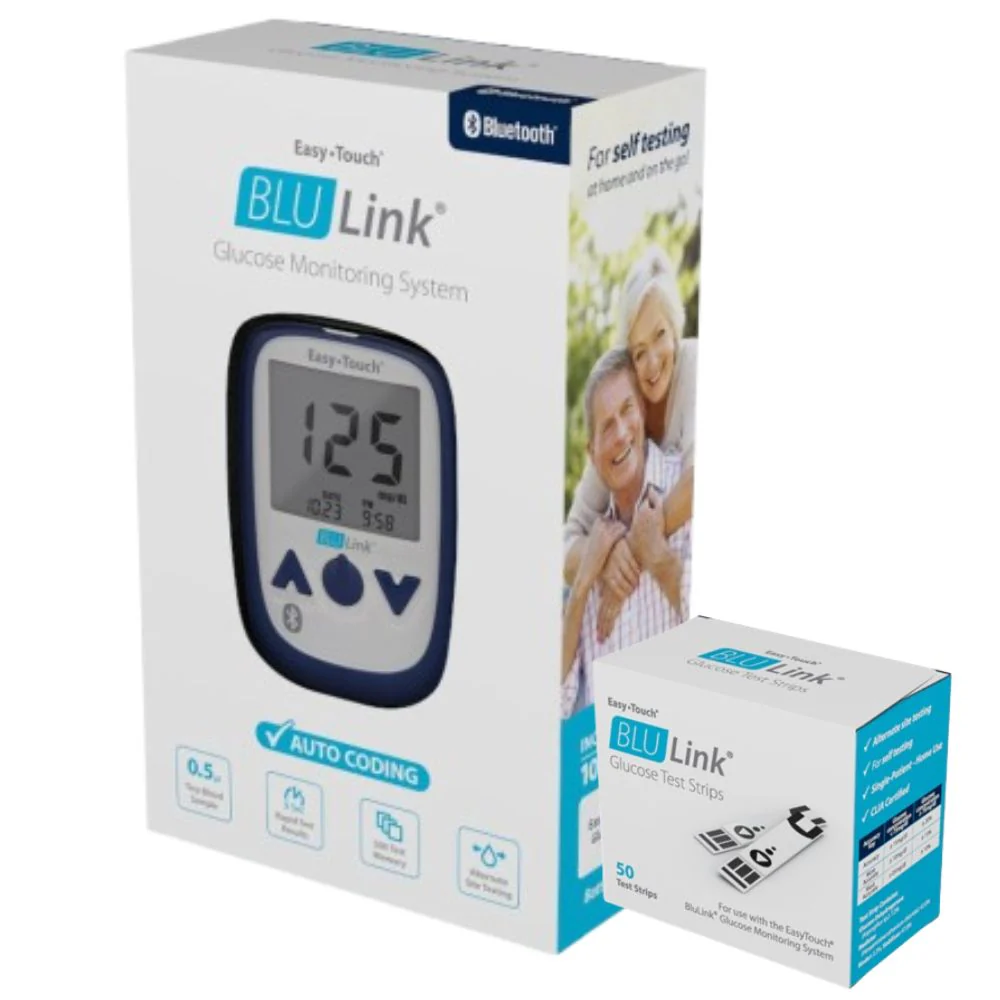MHC Easy Touch BluLink Blood Glucose Test Strips / Glucometer / Monitoring Kit - Image 3
