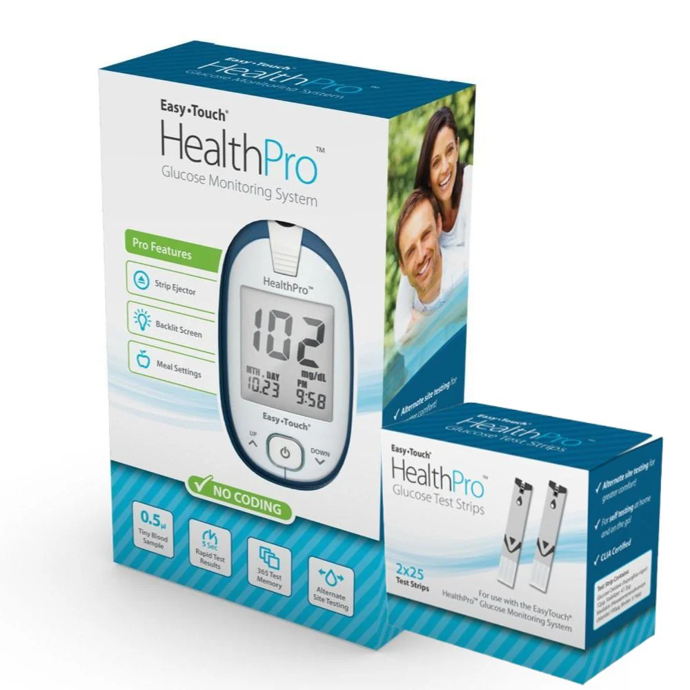 MHC Easy Touch HealthPro Blood Glucose Test Strips / Glucometer / Monitoring Kit - Image 3