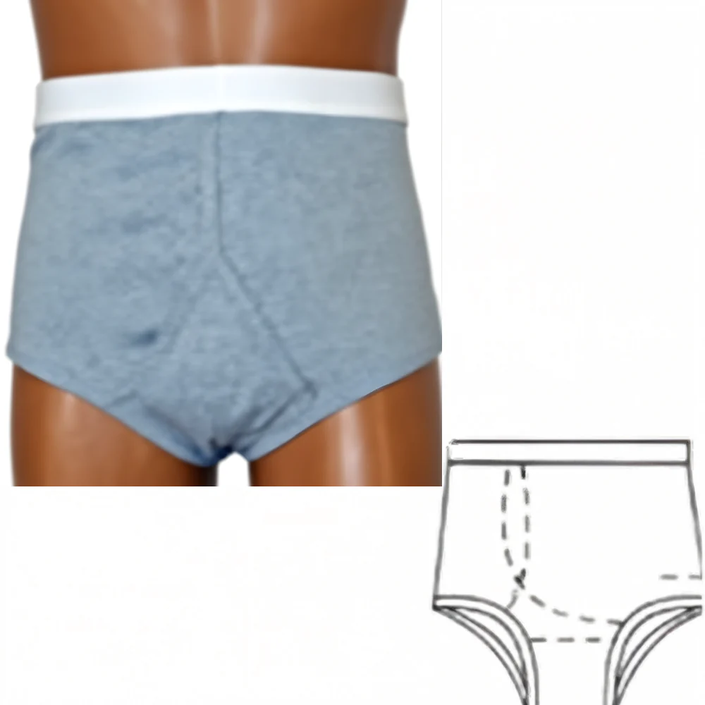 OPTIONS Men's Basic Brief Ostomy Support Undergarment with Built-In Barrier - Image 3