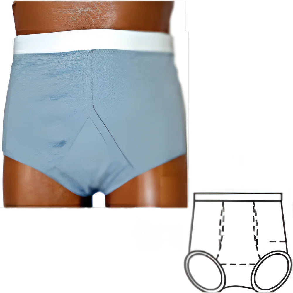 OPTIONS Men's Basic Brief Ostomy Support Undergarment with Built-In Barrier - Image 9