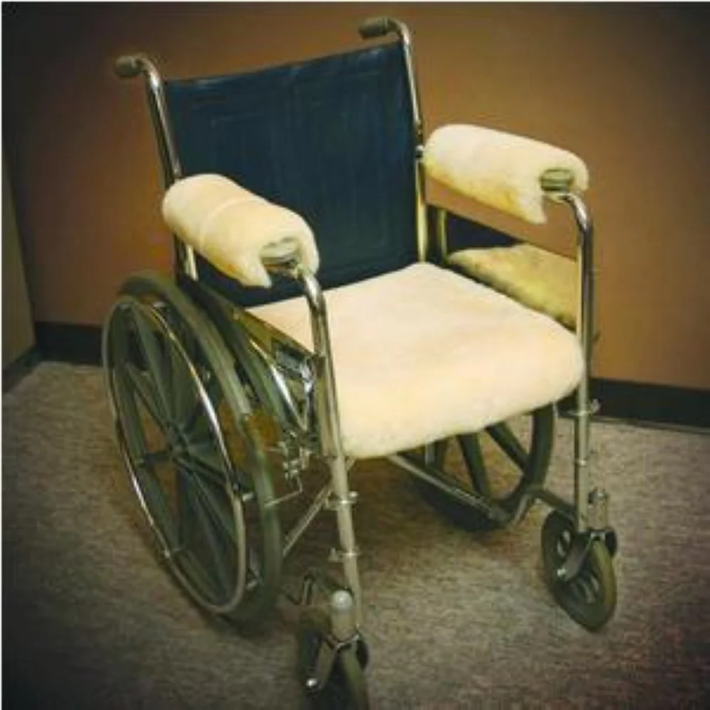 Sheepskin Ranch Sofsheep Sheepskin Wheelchair Armrest Cover Short, 9-1/2" x 5" W, Beige